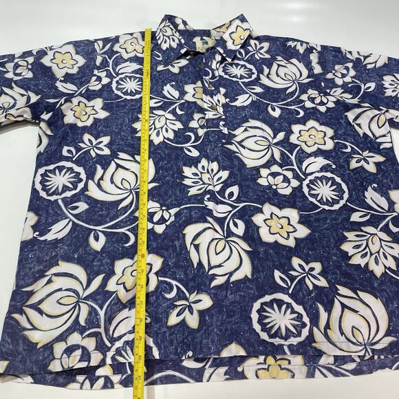 Kahala Men's Floral Button-Up Shirt Blue Size 2XL XXL Handcrafted Hawaiian - Picture 4 of 7